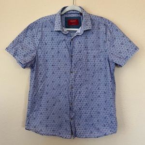 Bruno Milano Modern Fit Nautical Swordfish Print Short Sleeve Cotton Button Down